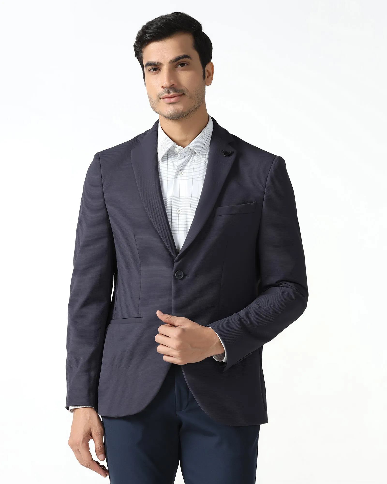 Grey TechPro Stripe Blazer - Fiesta Everyday apparel All Day Comfort Design