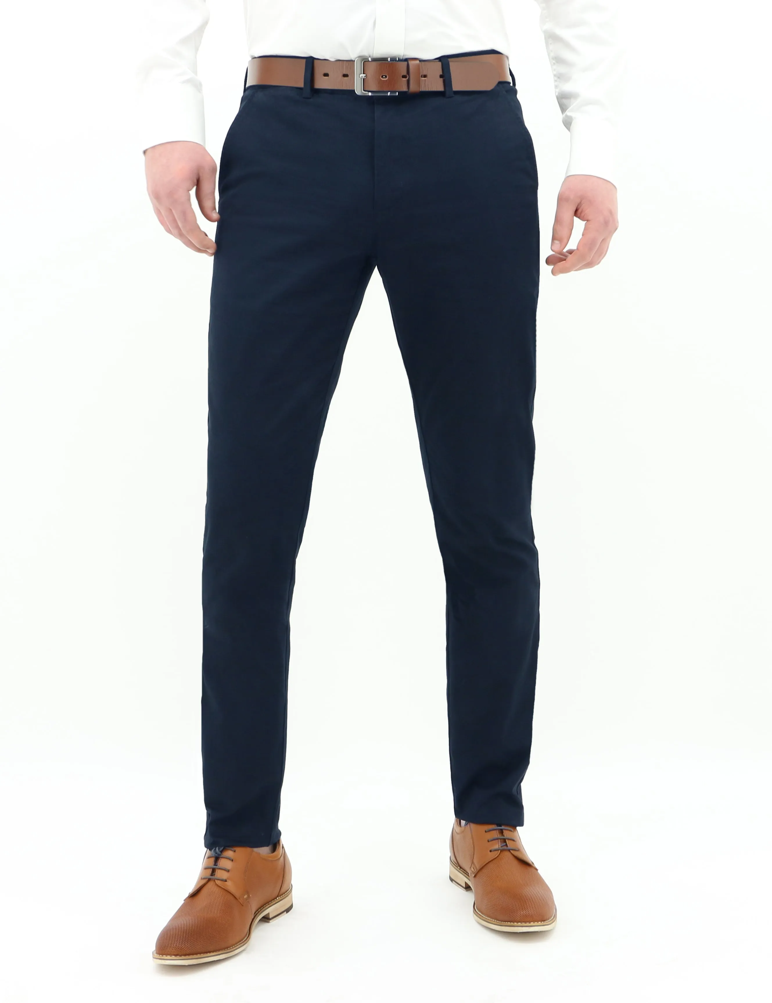 Navy 490 Slim Chino Hygienic Coating Flexible Comfort Wear