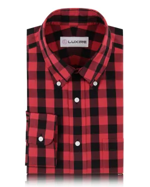 Turkey Red Buffalo Checks Shirt Daywear Style SlipResistantHem