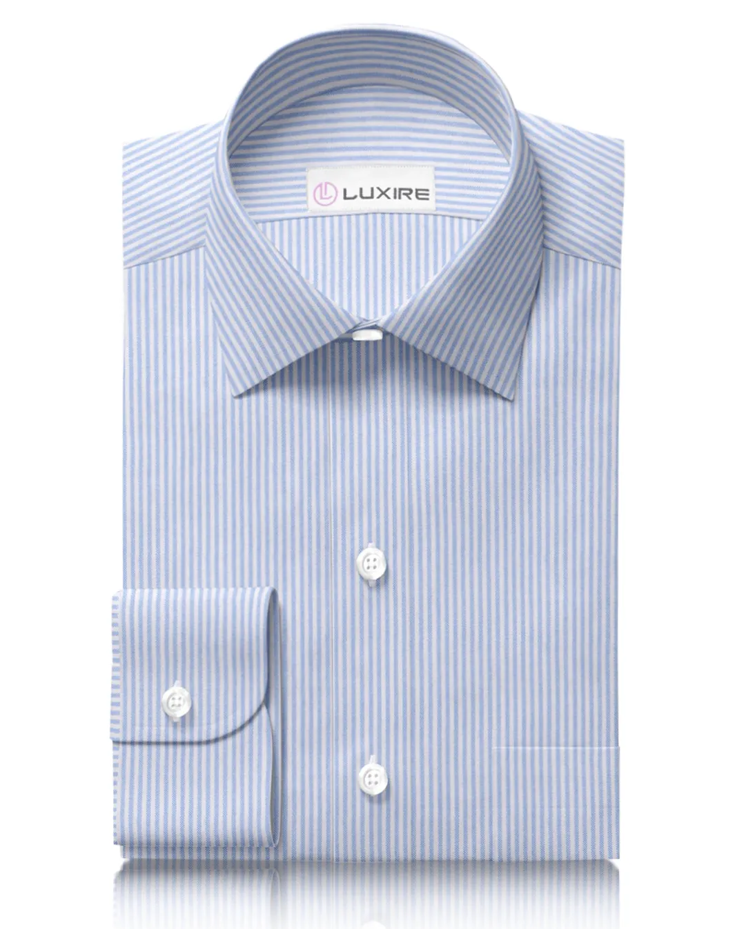 Light Blue University Stripes Oxford Runway Inspired Subtle Print