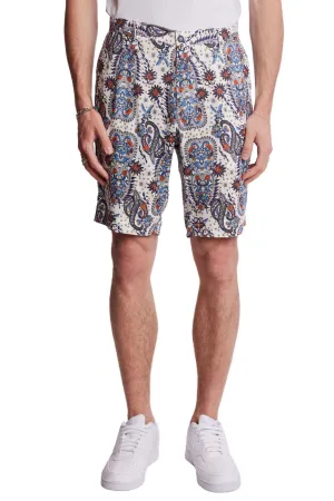 Felix Shorts - slim - White Blue Orange Paisley AntiSnagTechnology QuickDryTechnology