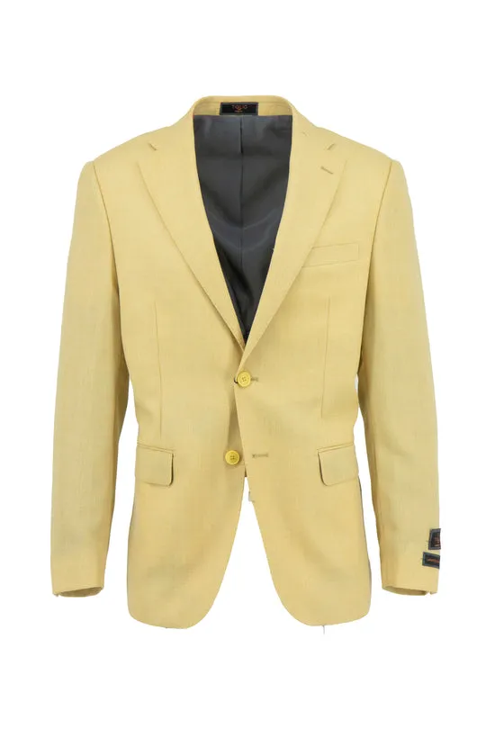 Stretch Panels Tiglio Luxe Pastel Yellow Dolcetto Modern Fit, Pure Wool Jacket TL107453