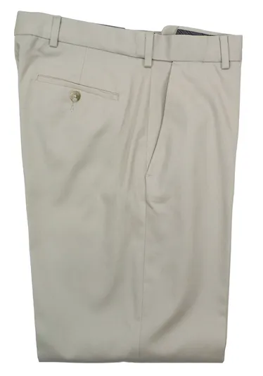 J. Braxx Josh Flat Front No Iron Cotton Pants in Stone Urban Ready