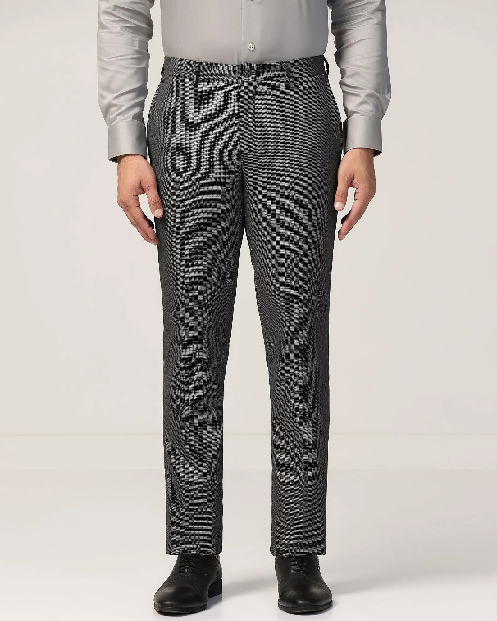 Premium Look Trendy Cut Slim Comfort B-95 Formal Charcoal Textured Trouser - Turismo
