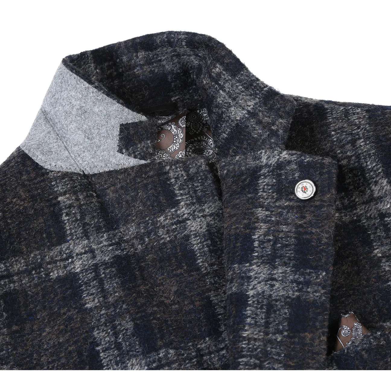 Pellagio Men's Half Canvas Gray Blazer PF23-8 WaterRepellentFabric Long Sleeve