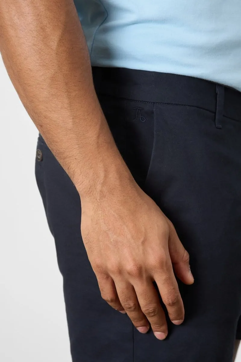 Athletic Fit Chino Shorts 5" in Navy Breathable Comfort Fit