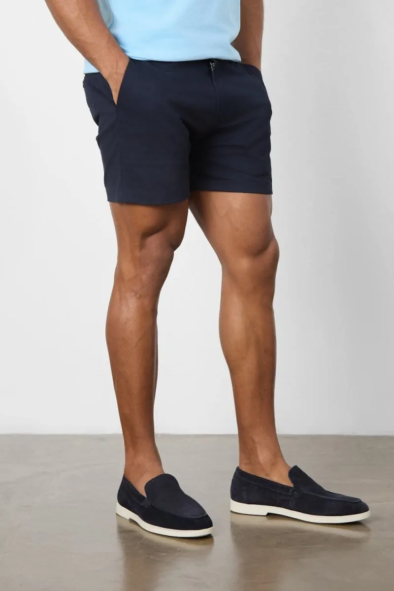 Athletic Fit Chino Shorts 5" in Navy Anti Friction Seams Casual Shorts