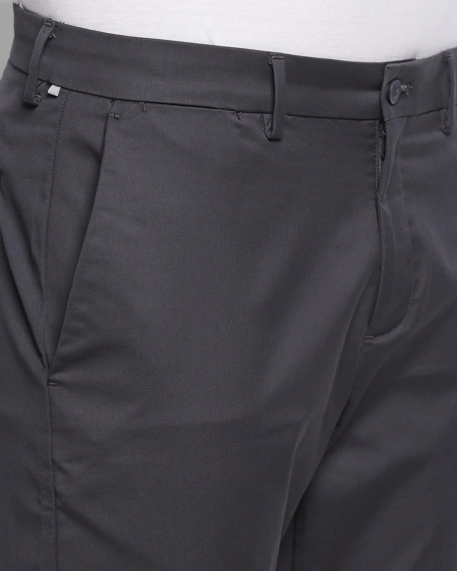 Stretch Comfort Stretchable Fabric TechPro Slim Comfort B-95 Casual Dark Grey Solid Khakis - Nord