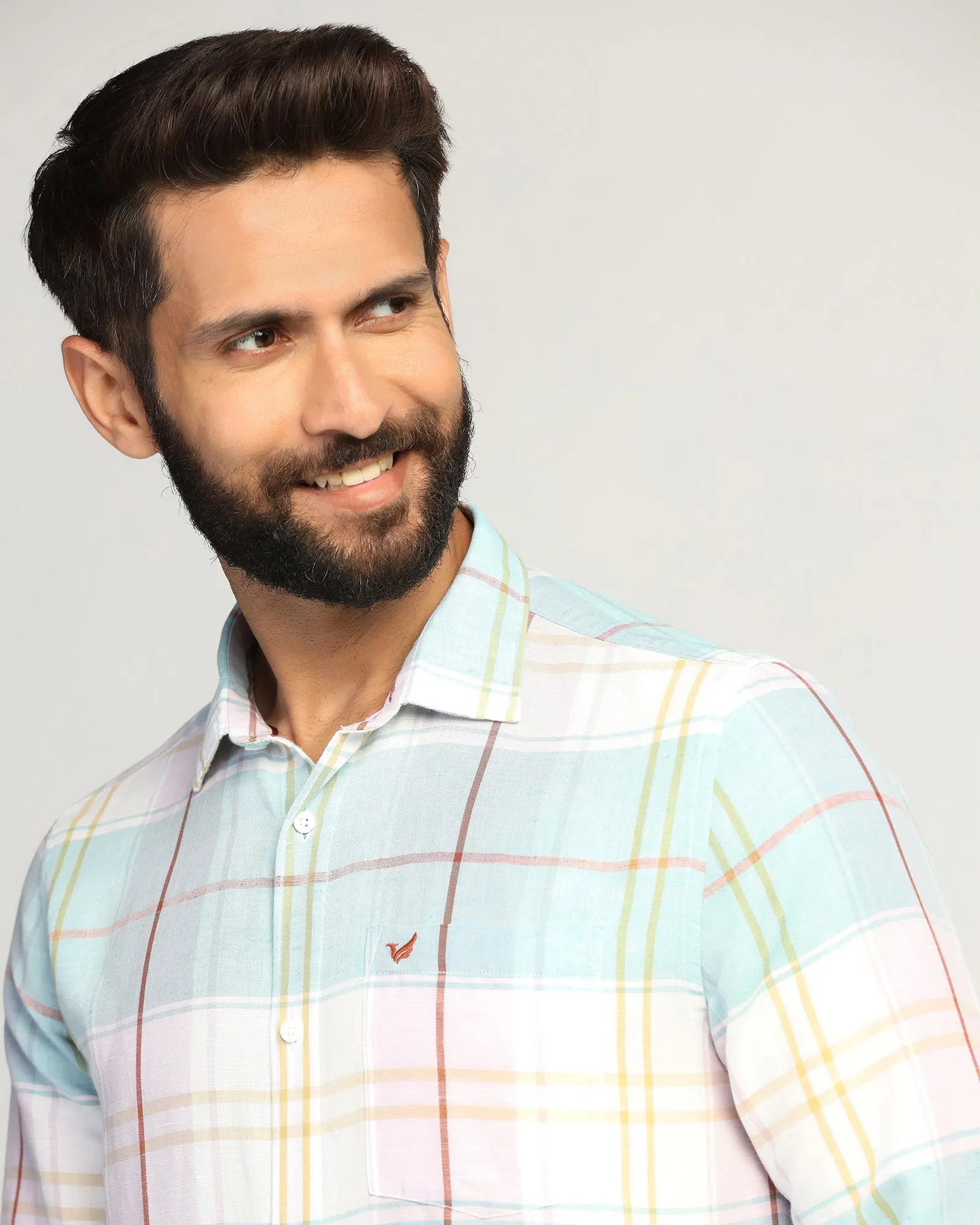 Linen Casual Pink Check Shirt - Walken Cooling Core Technology