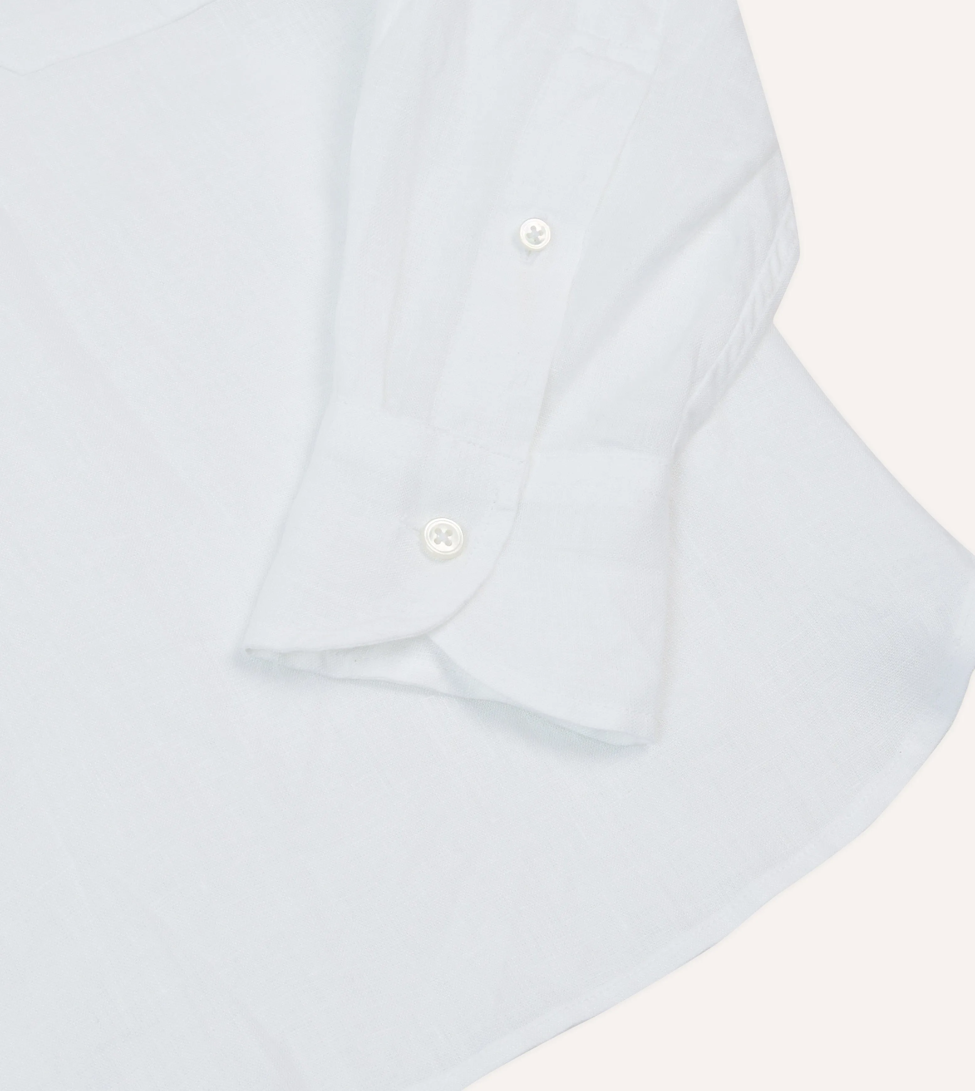 Weekend Vibes White Linen Long Point Collar Popover Shirt