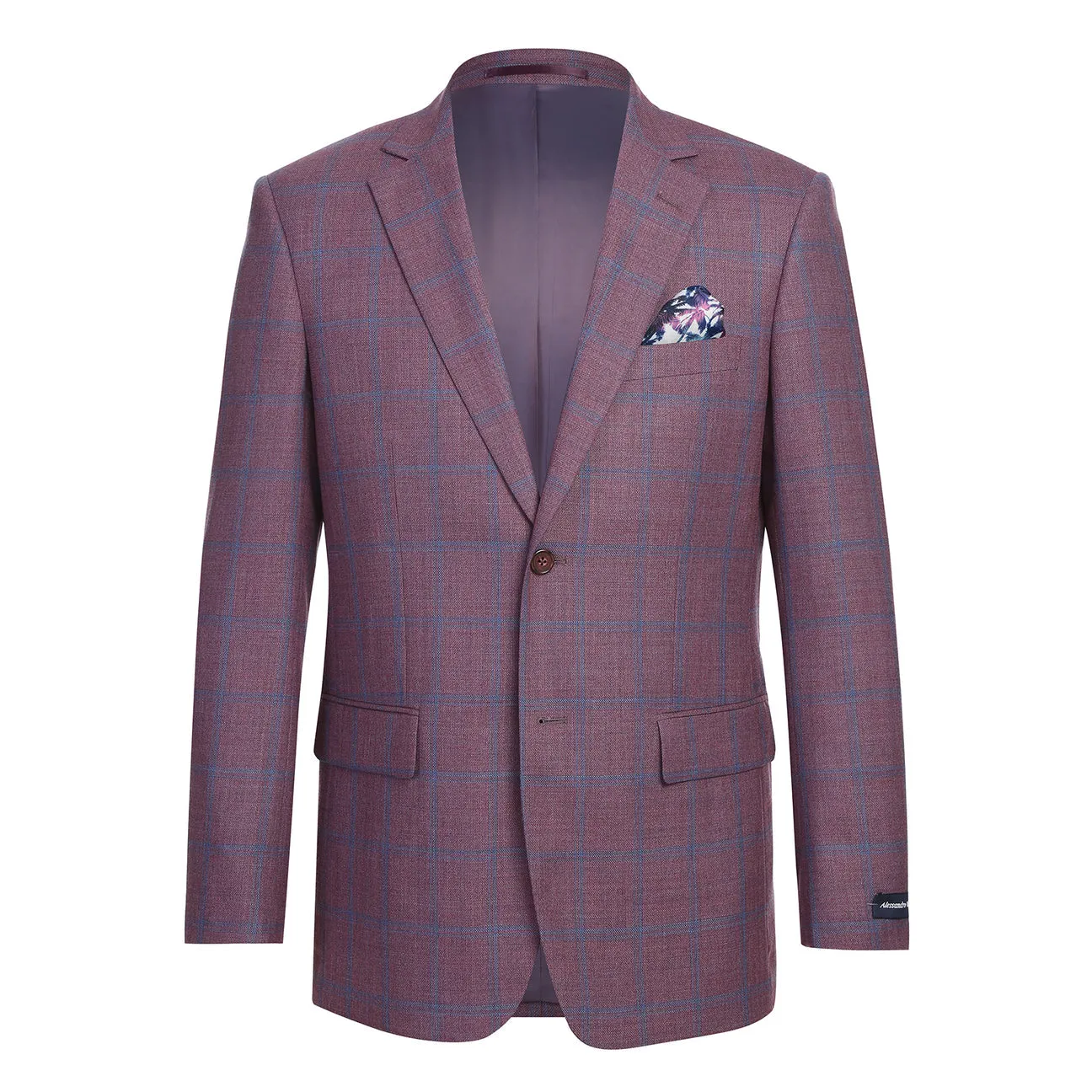 Sleek Outer Compact Travel Friendly Alessandro Vitello by Renoir New Slim Fit Wool Amaranth Blazer 565-17