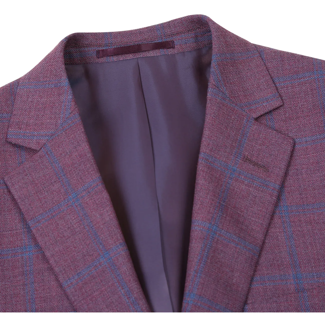 Alessandro Vitello by Renoir New Slim Fit Wool Amaranth Blazer 565-17 Classic Ribbed Cuffs
