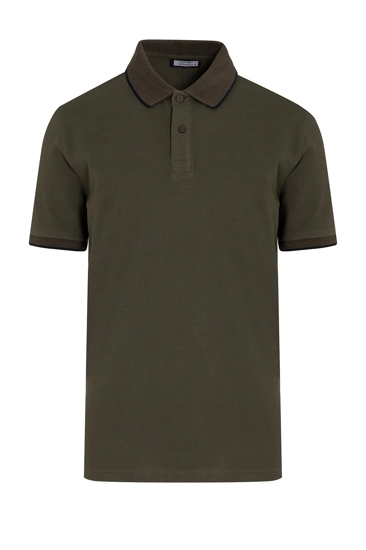 Regular Fit Cotton Blend Khaki Polo T-Shirt Sporty Fit Sophisticated Look