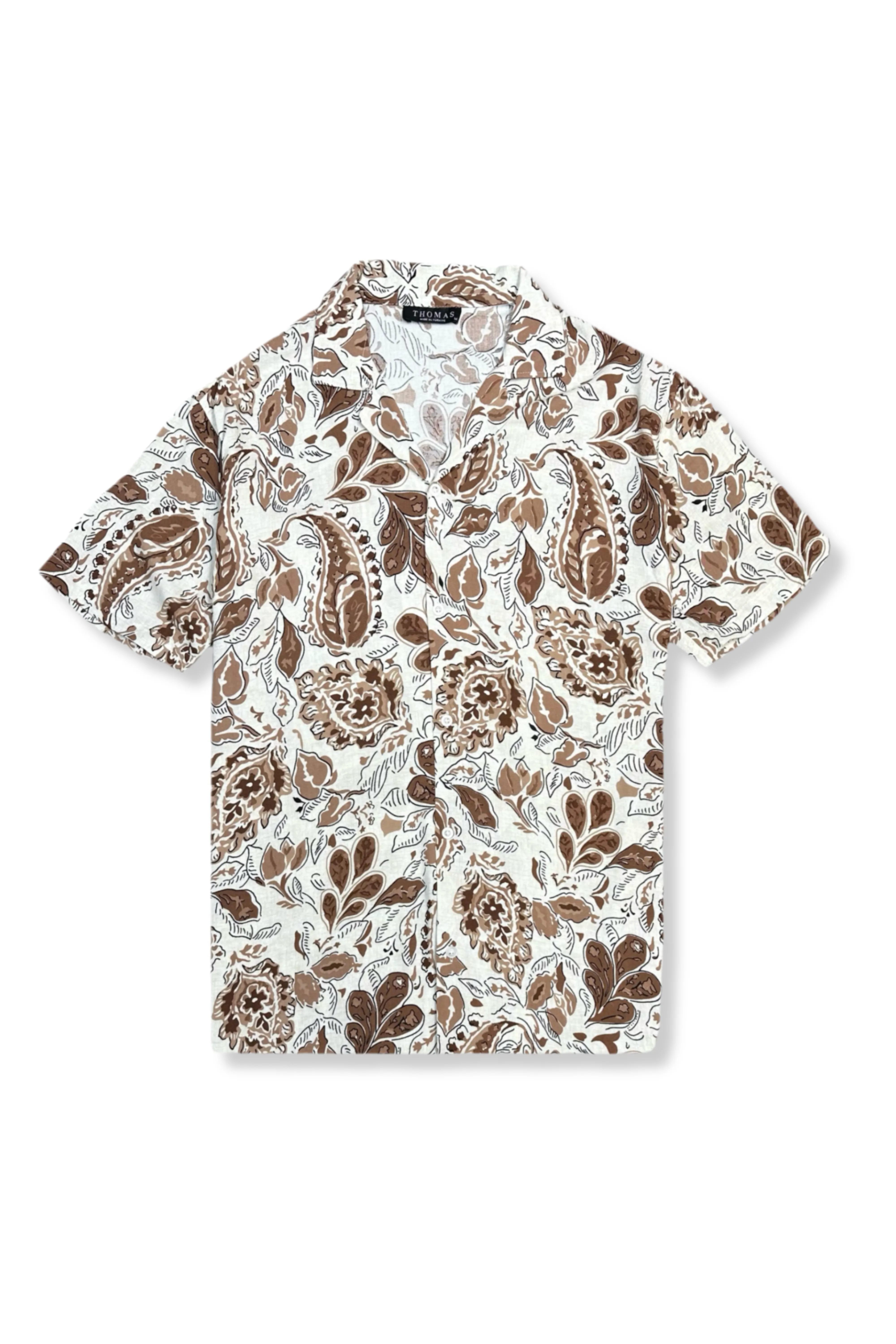 Theo Tropical Revere Collar Shirt Sequin Glow