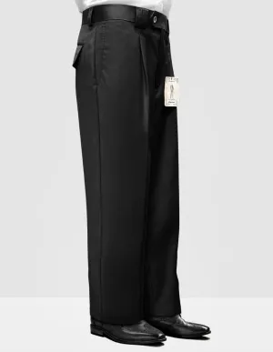 Quick Adjust Fit Belt loops BLACK WIDE LEG DRESS PANTS