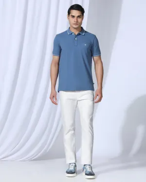 Temp Tech Sneaker Fit Casual White Textured Khakis - Blake Tailored Silhouette Light Coverage