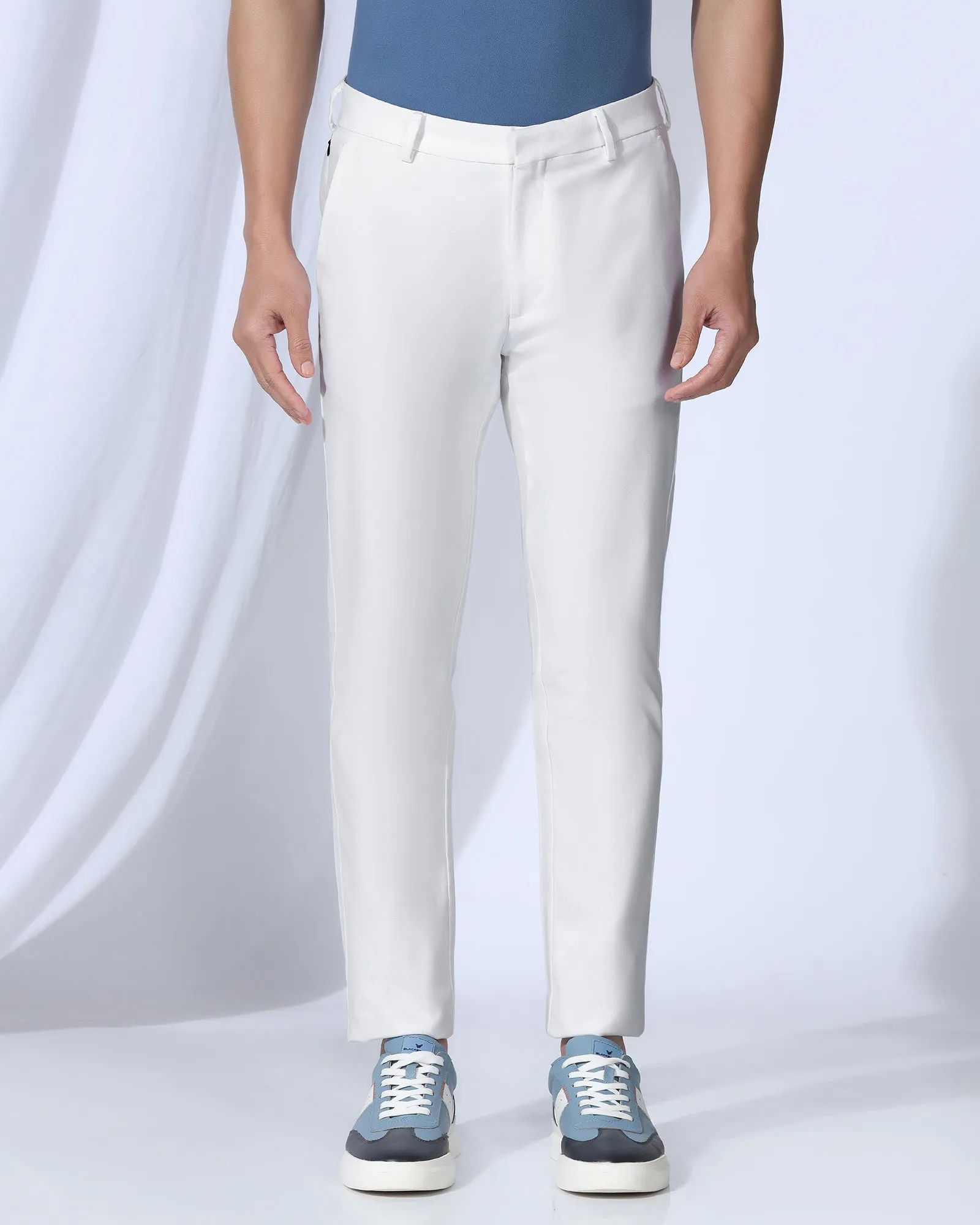 Seamless Comfort Temp Tech Sneaker Fit Casual White Textured Khakis - Blake