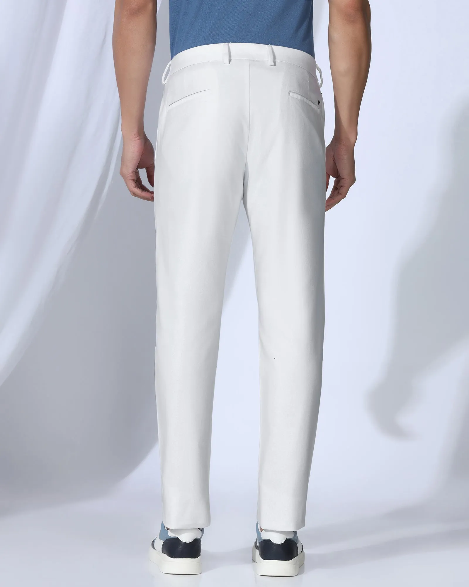 Compact Storage Temp Tech Sneaker Fit Casual White Textured Khakis - Blake