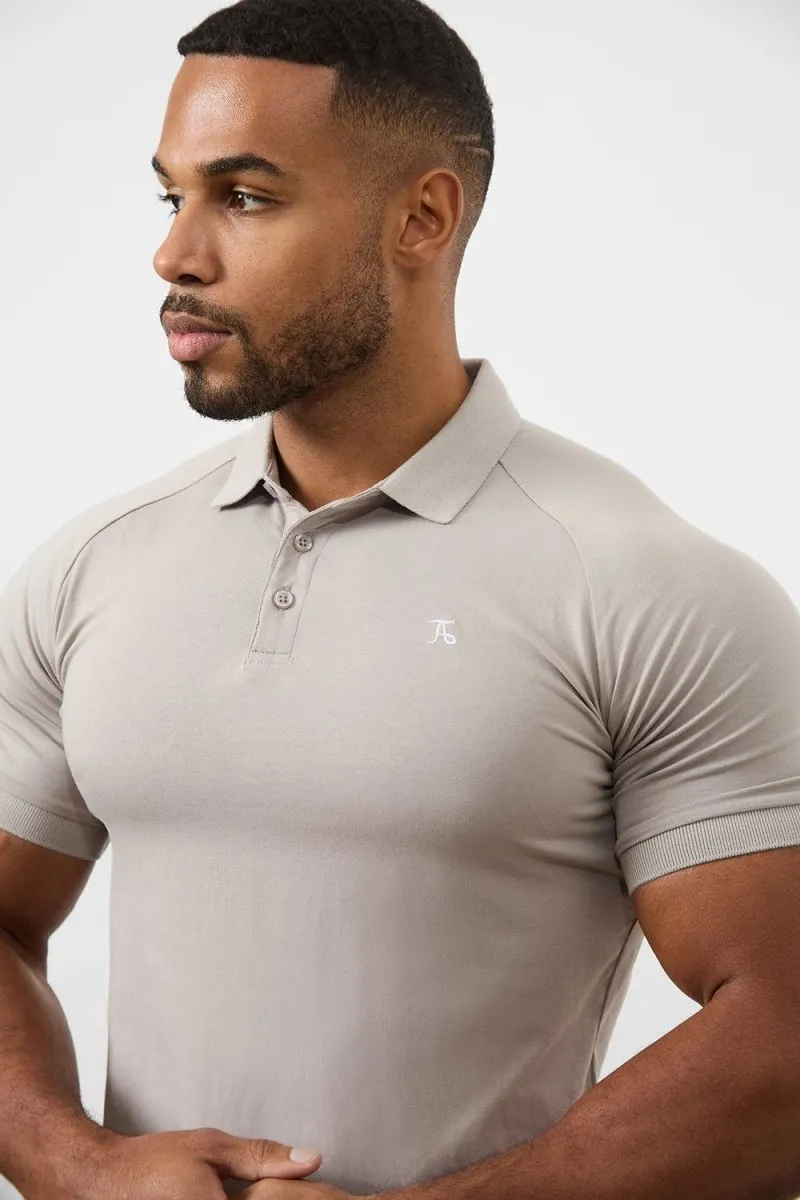 Smart Wearable Athletic Fit Polo Shirt in Concrete Grey