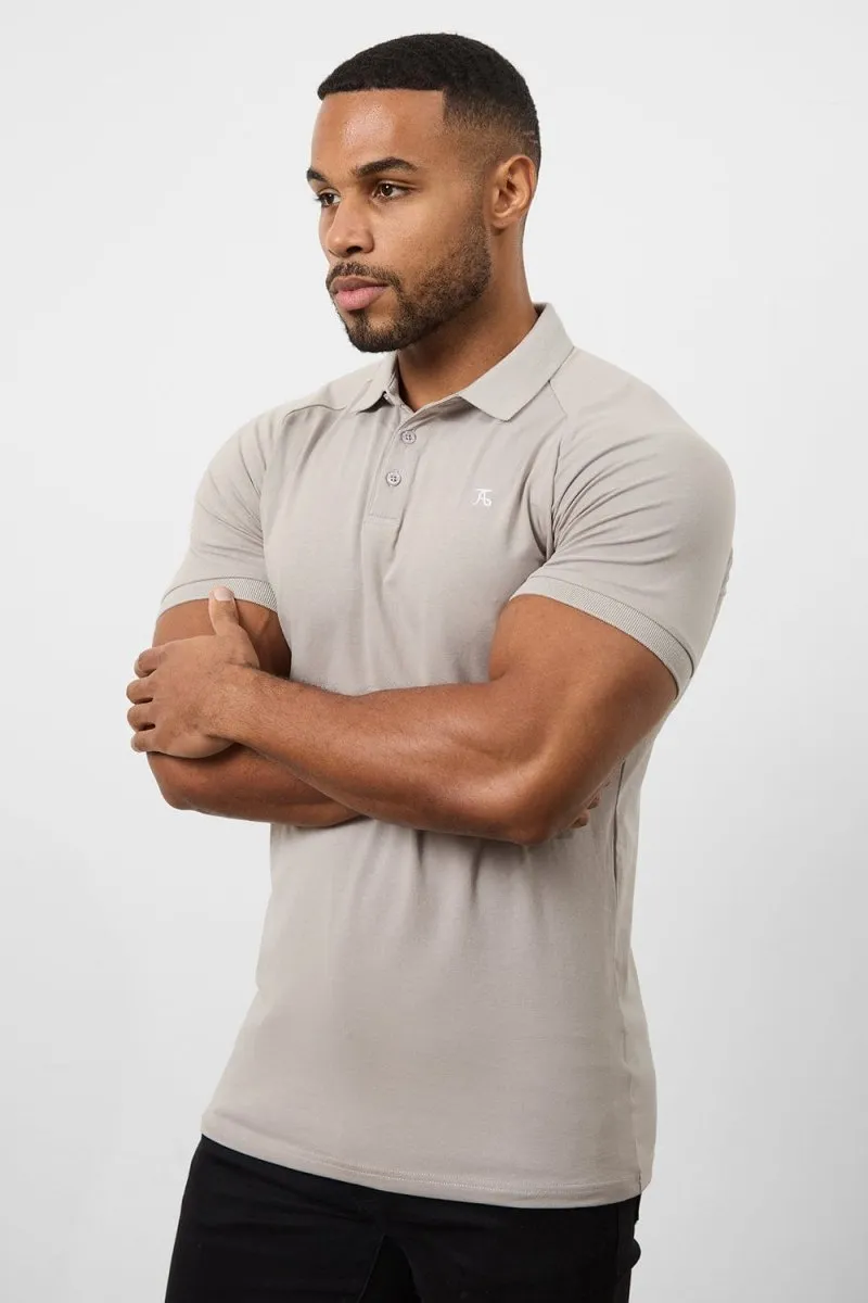 Athletic Fit Polo Shirt in Concrete Grey SnagProof Material Cool Wear