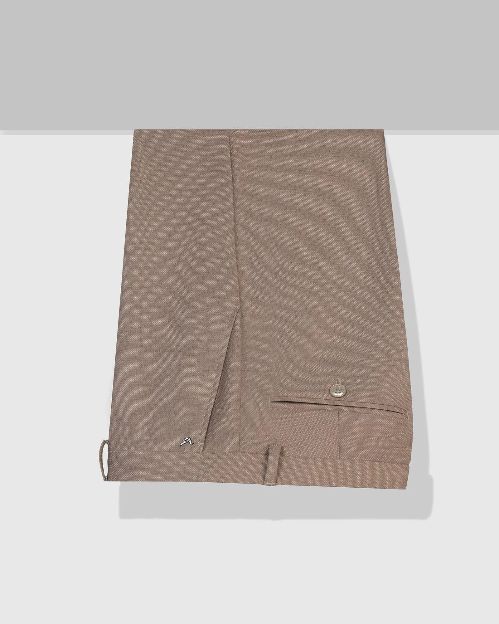 Slim Comfort B-95 Formal Beige Textured Trouser - Iron On The Go slim fit