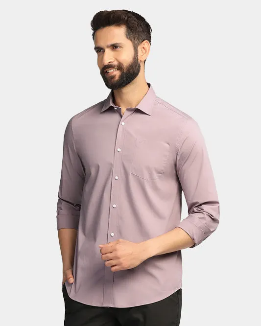 Smooth Texture Casual Dusty Pink Solid Shirt - Lujo