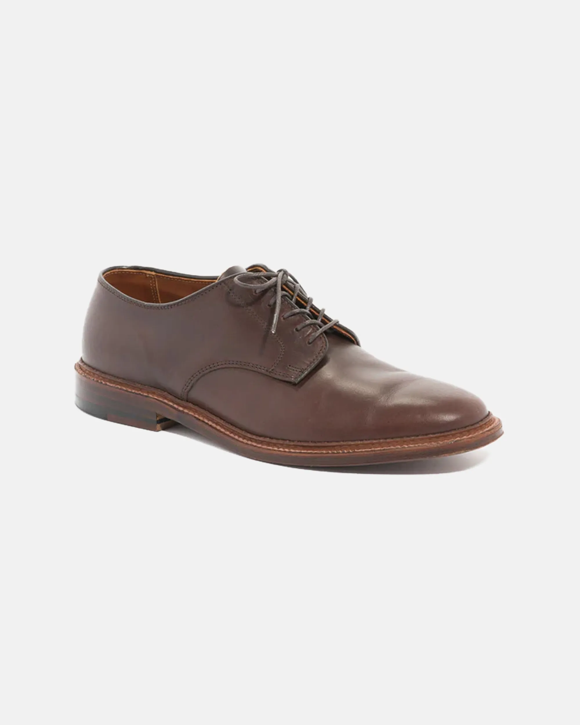 Made-in-America Brown Chromexcel Unlined Plain Toe Blucher Travel Must Icon Walk