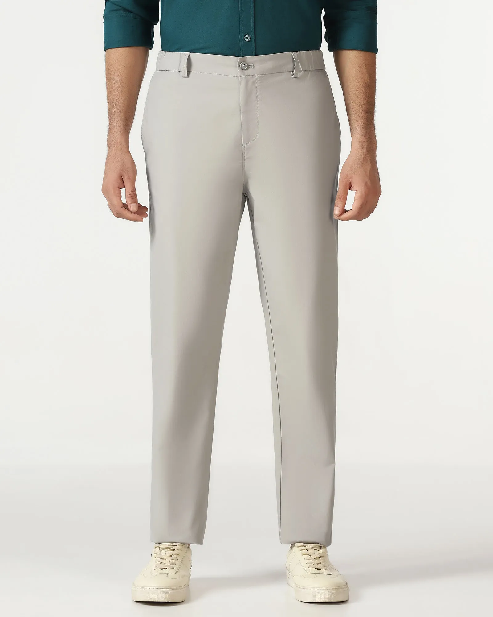 Relaxed Comfort High Durability Stitching Grey Solid Khakis - Taurus