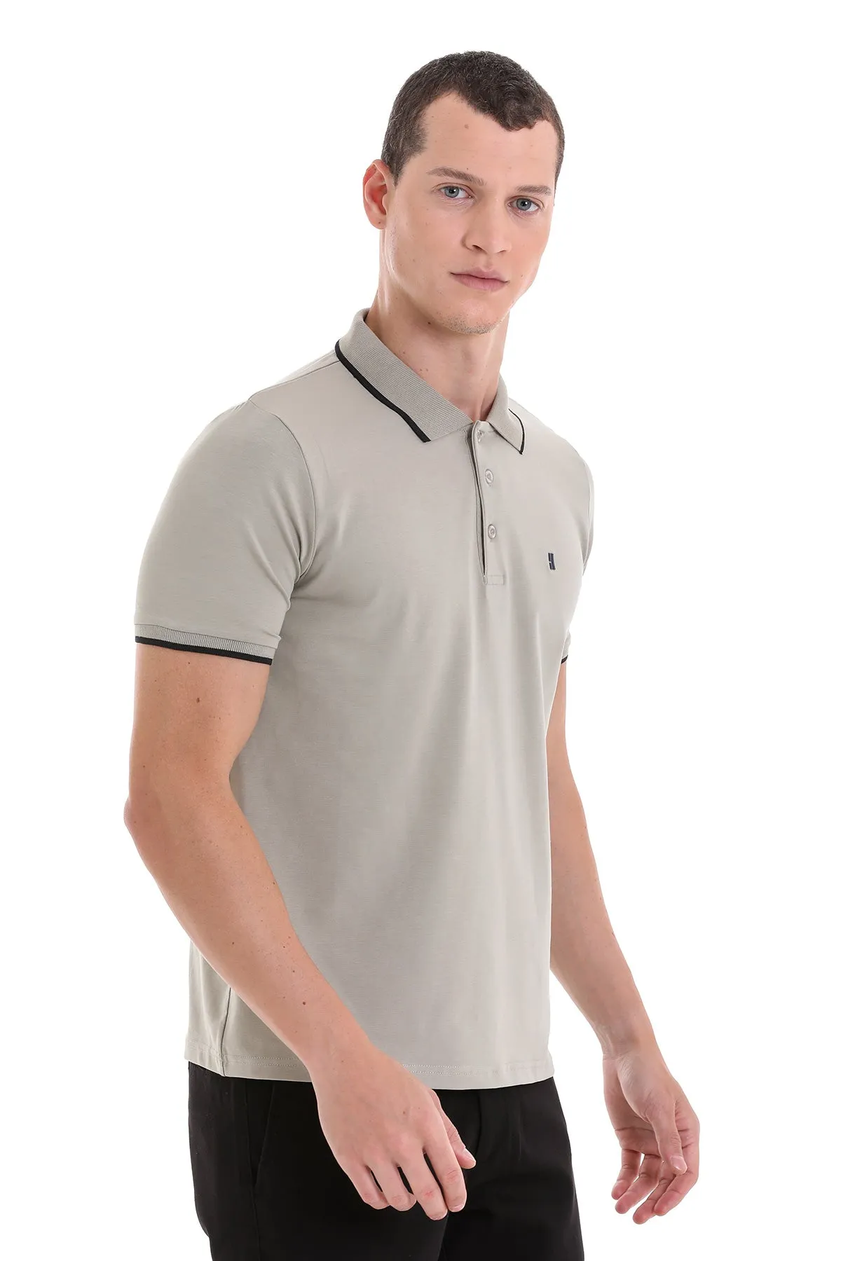 Regular Fit Green Vetiver Basic Cotton Polo T-Shirt PreShrunk Cotton Blend Active Comfort