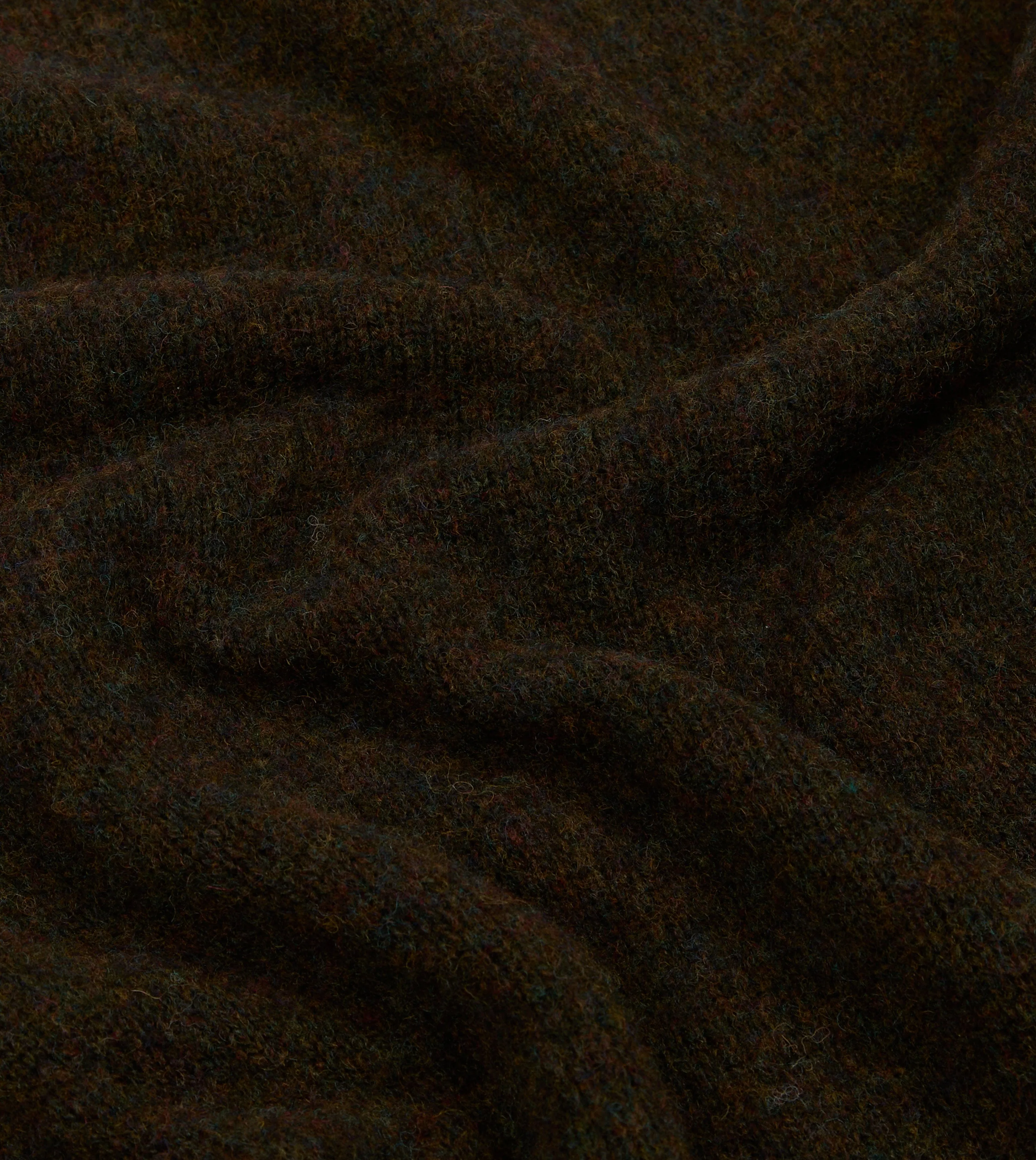 Brown Brushed Shetland Mock Neck Jumper TearResistant Fabric