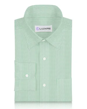 Green Dress Stripes Linen Shirt Night Out Flexible Apparel
