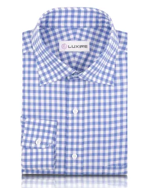 Trendy Hat Art Glow Ultramarine Light Blue Checks on White