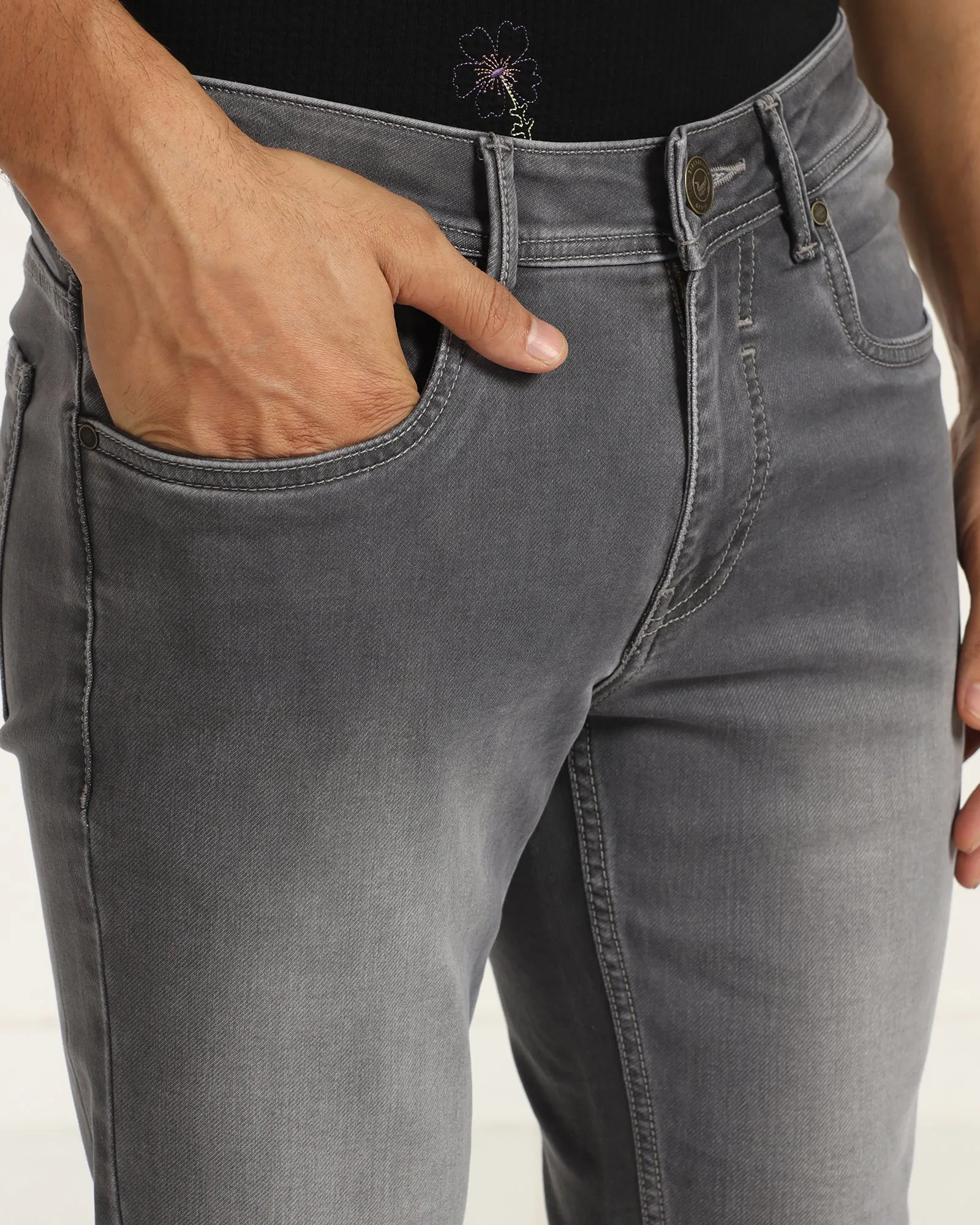 Seasonal piece Ultrasoft Slim Comfort Buff Fit Grey Jeans - Sandro