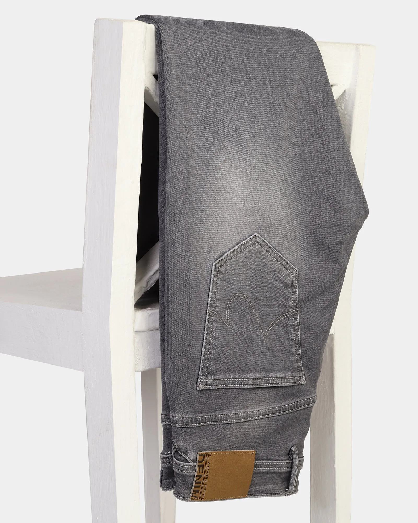 High Waist Student Outfit Streetwear Fan Ultrasoft Slim Comfort Buff Fit Grey Jeans - Sandro