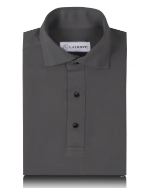 Ash Grey Soft Polo T-Shirt Luxe Apparel Elegant Style