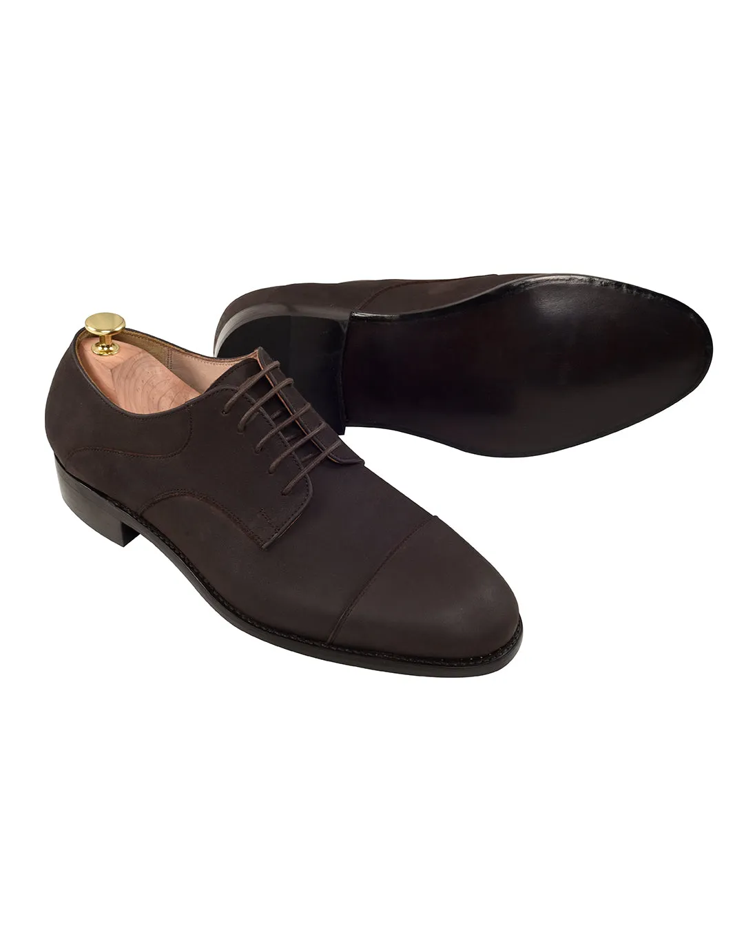 Brown Nubuck Captoe Derby Rapid Motion