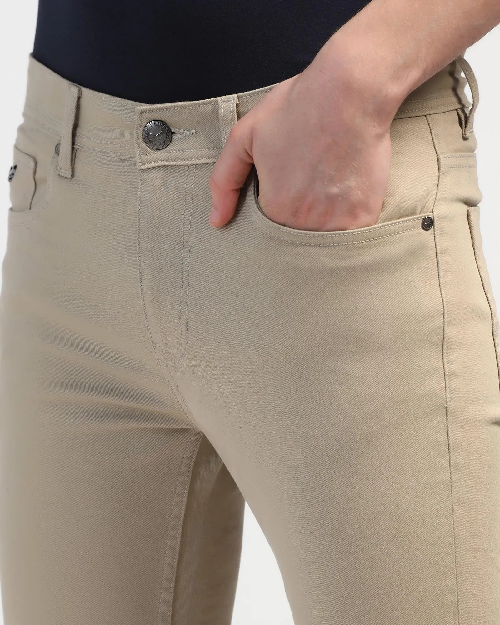 Bleed Zero Slim Yonk Fit Beige Jeans - Rene Bootcut style Low Maintenance Denim