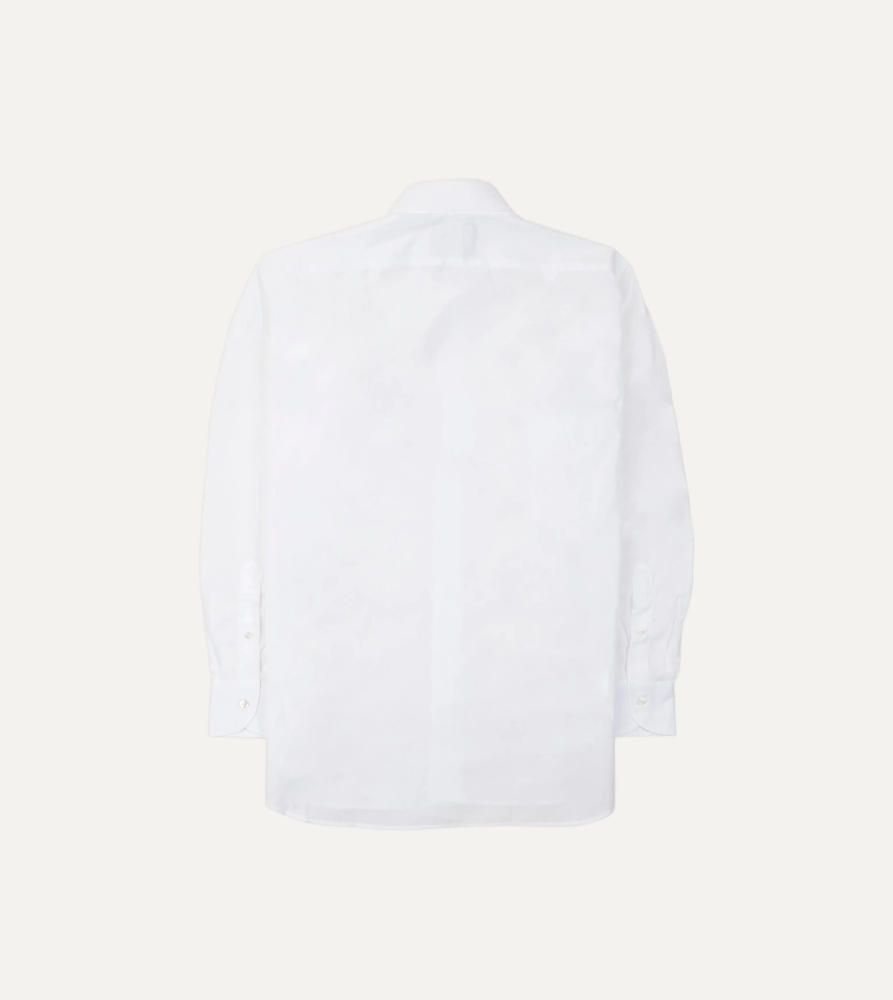 Odor Control Technology White Cotton Poplin Long Point Collar Shirt