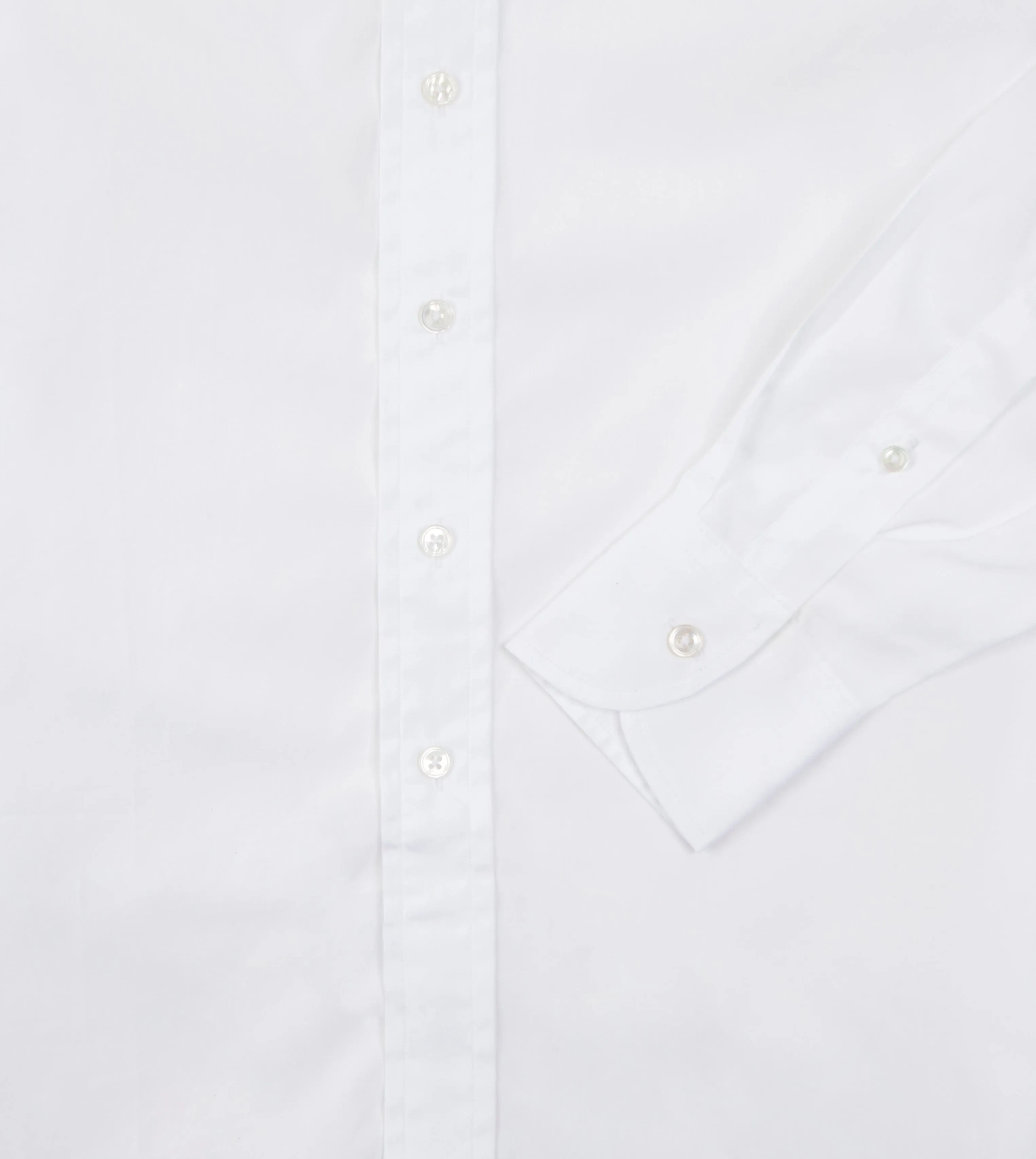 White Cotton Poplin Long Point Collar Shirt Comfort Stretch Casual Wear