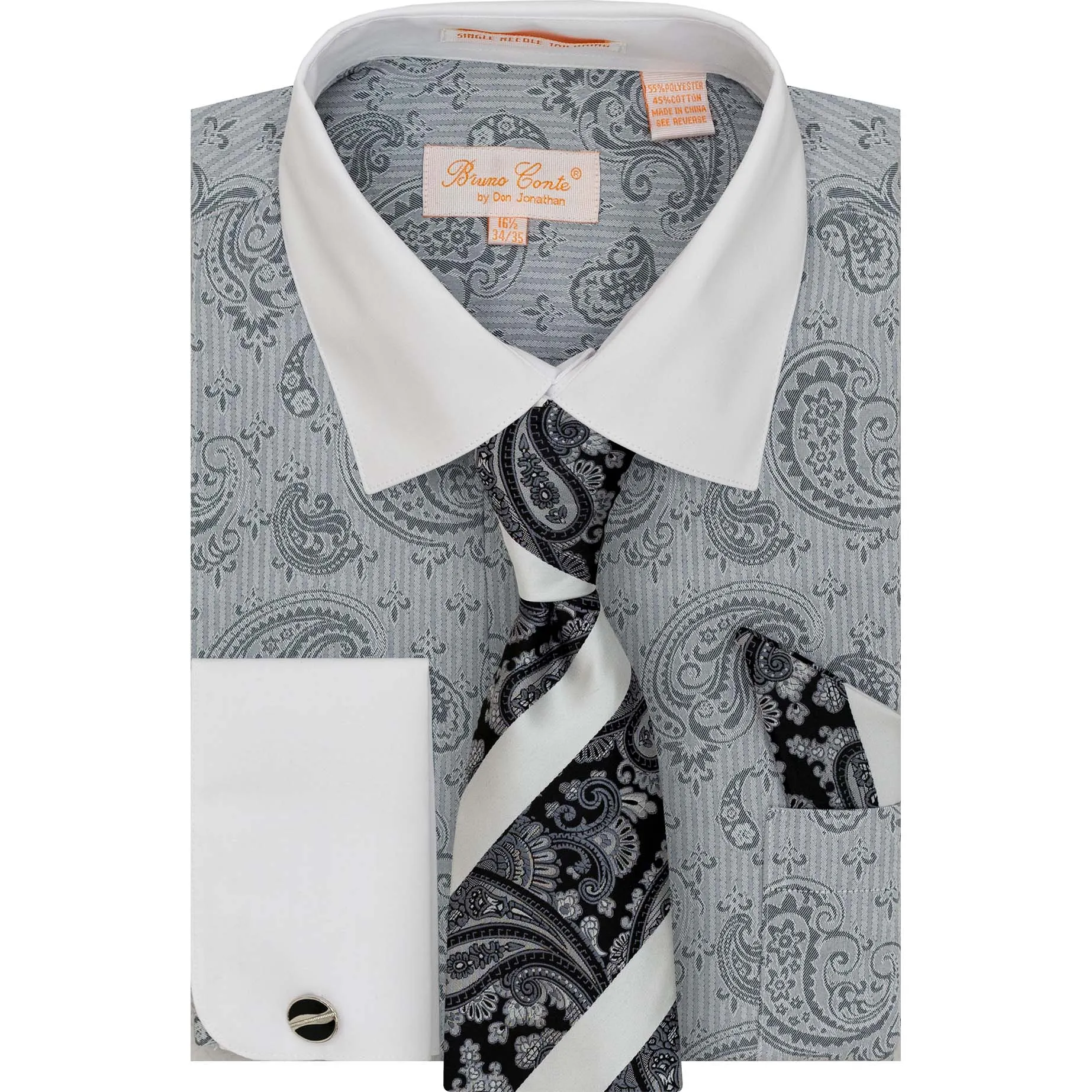 BRUNO CONTE SHIRT&TIE SET/Bc1156 Urban Wear