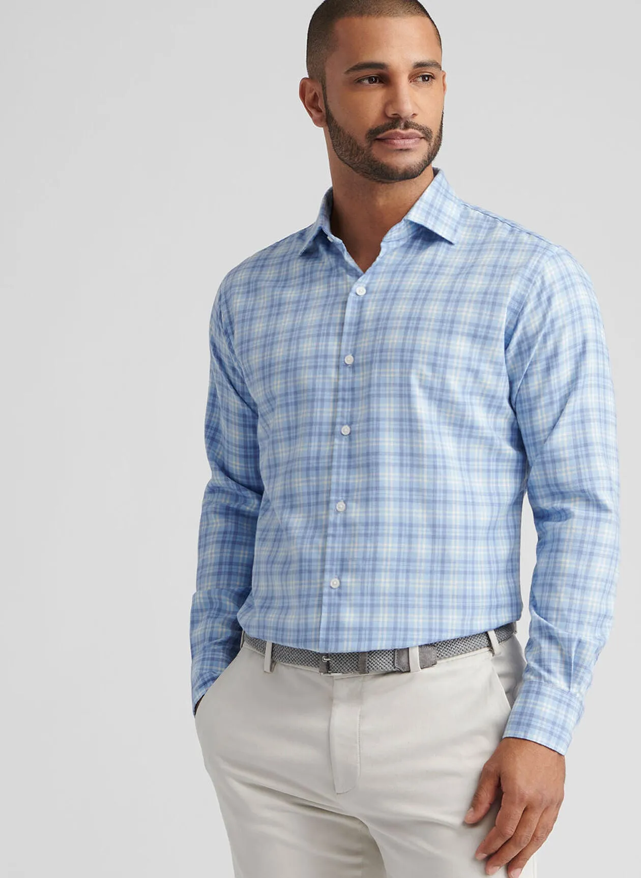 Bar Harbor Performance Flannel Sport Shirt Effortless Style Reinforced Shoulders