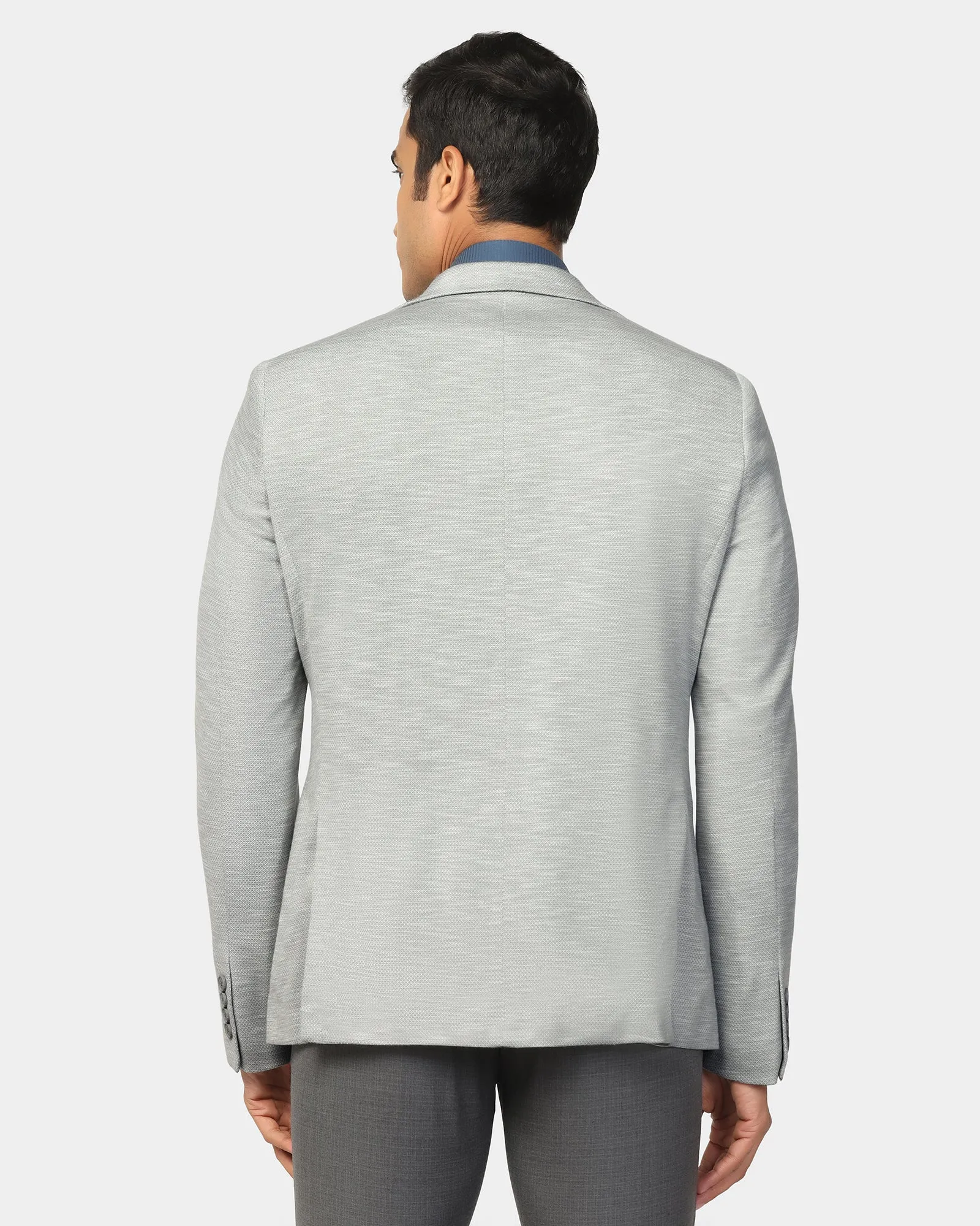 Formal Light Grey Textured Blazer - Jacobs Sleek Layers