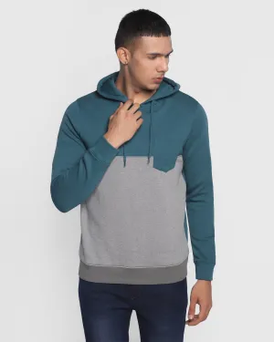 Hoodie Teal Green Solid Sweatshirt - Dolo Lift Mode