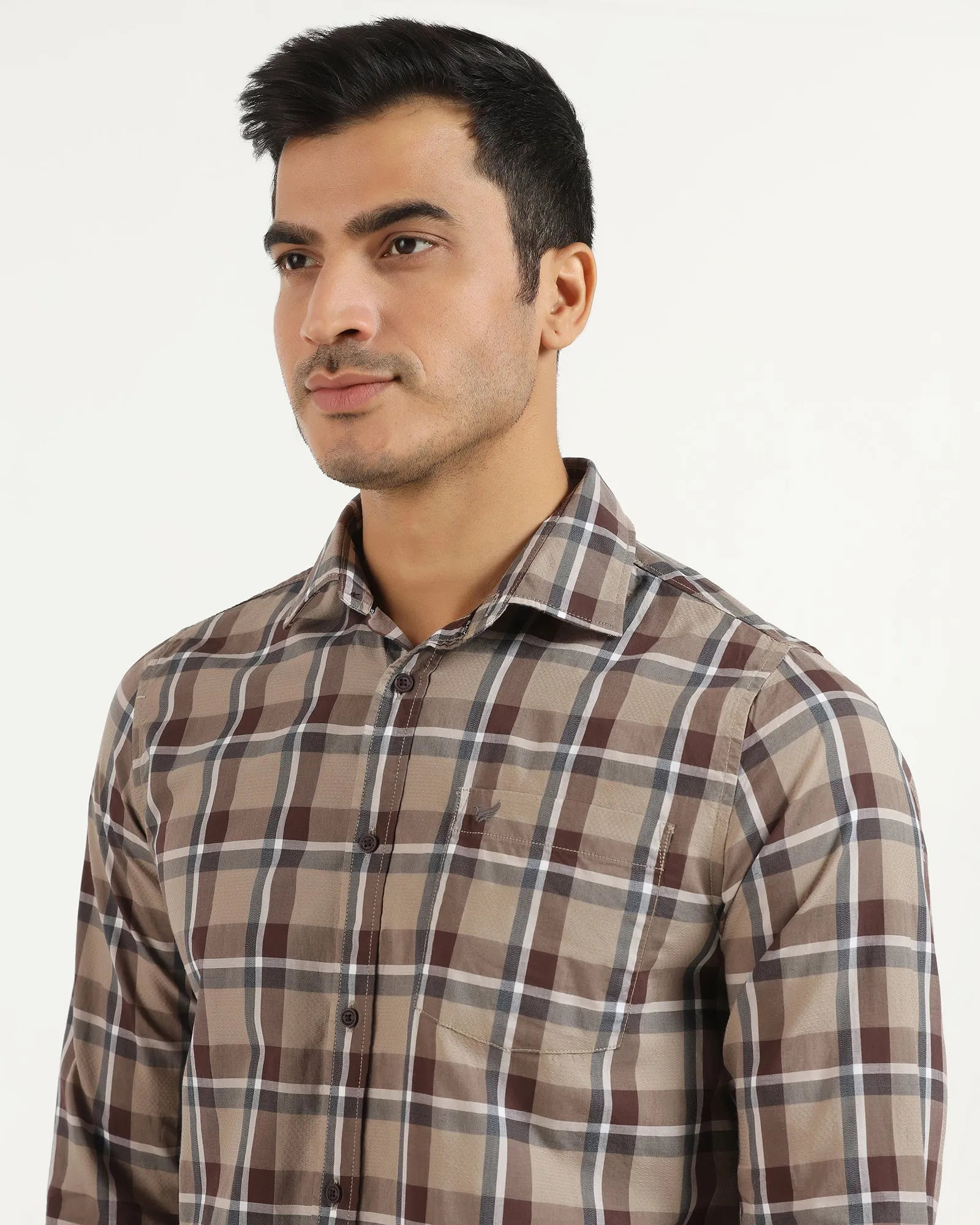 Casual Brown Check Shirt - Jace Sustainable Manufacturing Process