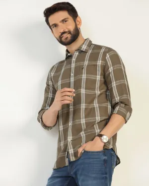 Mix-And-Match Seasonal Collection Linen Casual Natural Check Shirt - Yori