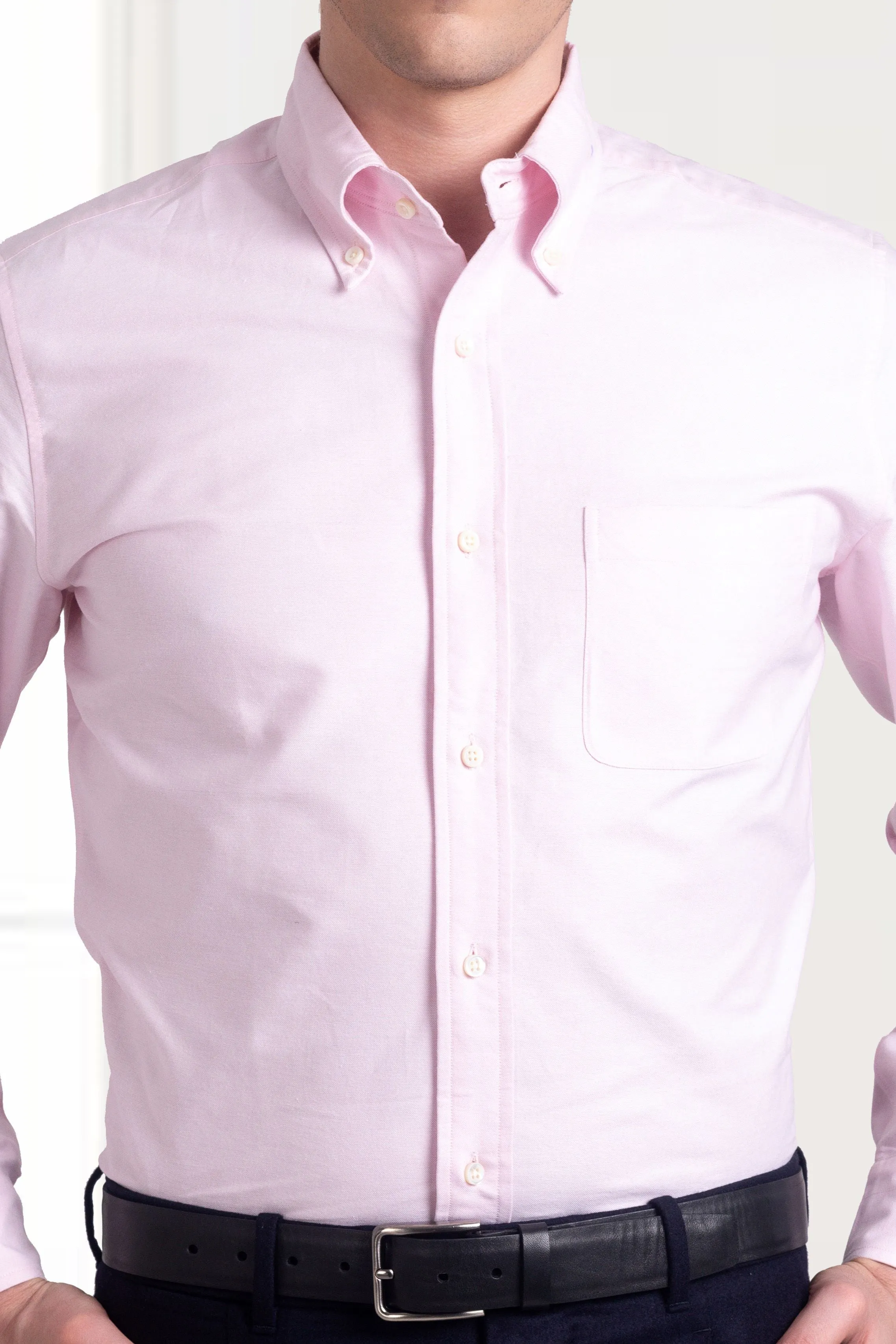 Fashion Forward Simple Fashion Pale Pink Oxford Shirt