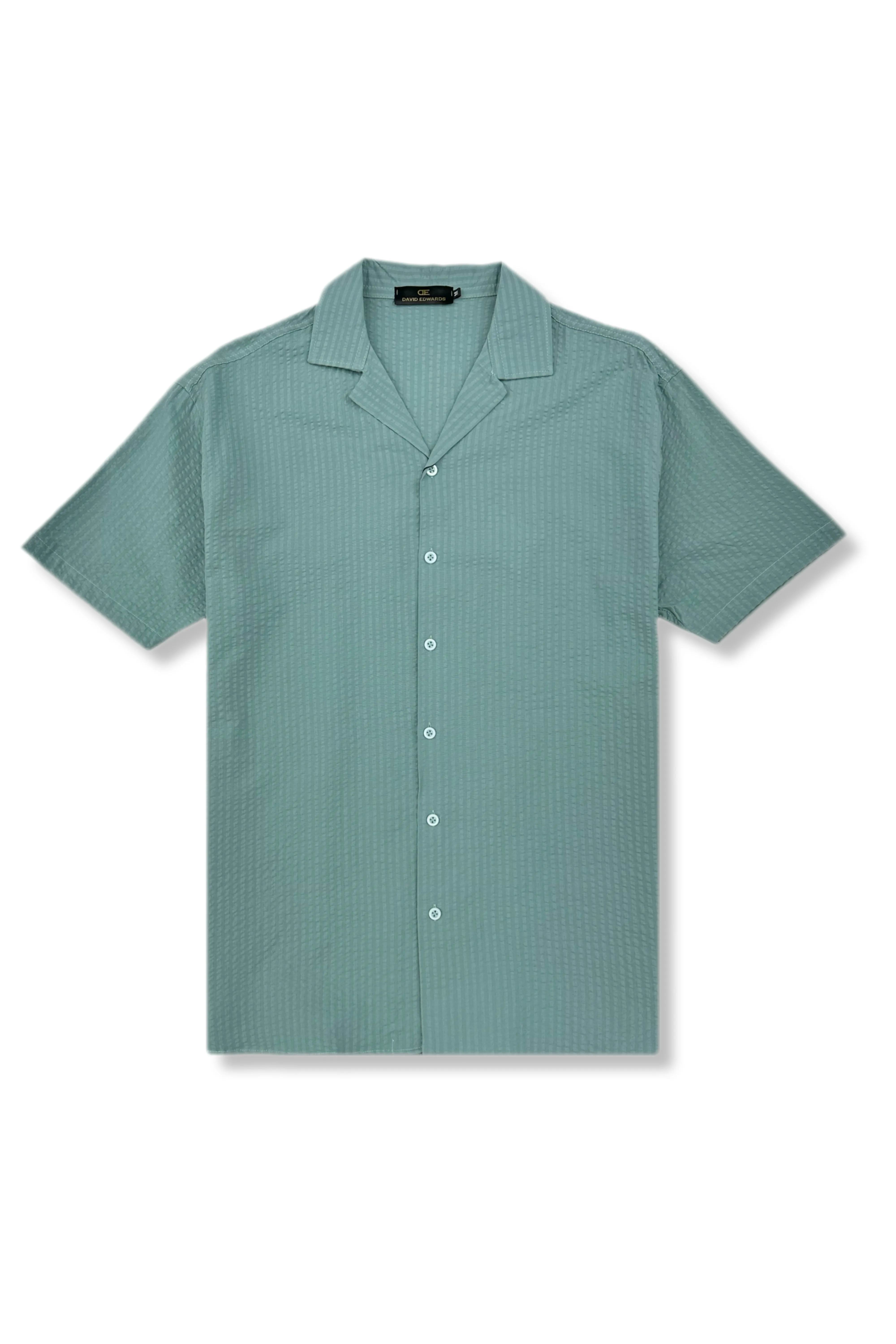 Darnold Seersucker Revere Collar Shirt RollUp Sleeves