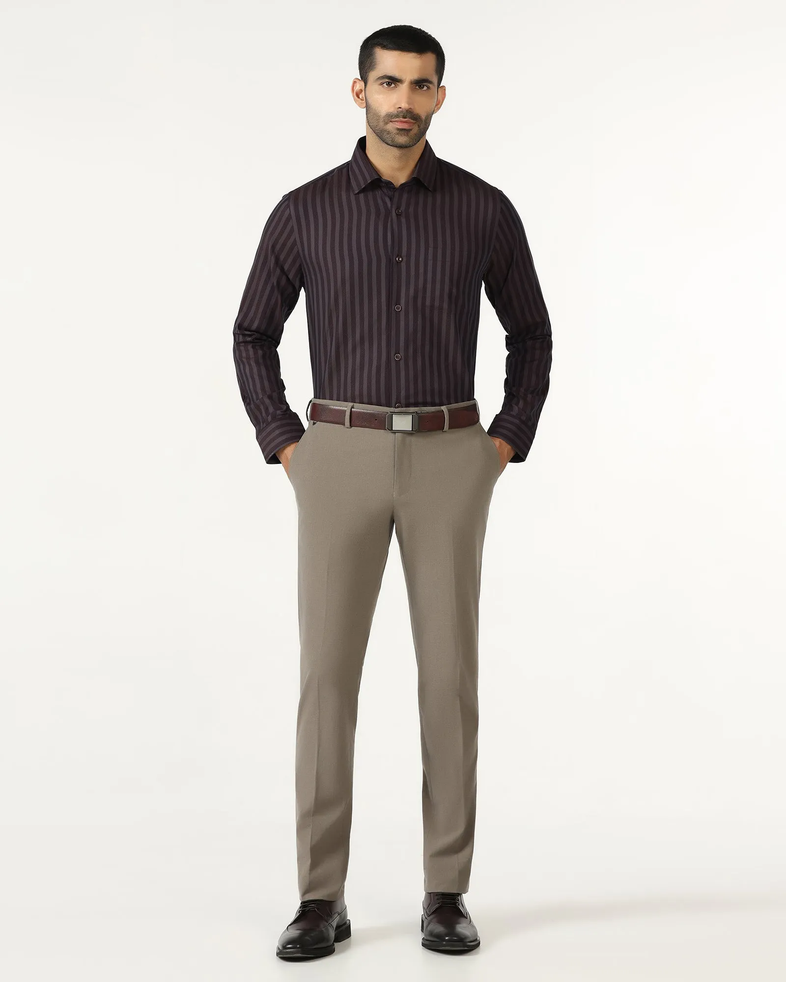 Rust Stripe Shirt - Refute Comfort Fit Sustainable Weave