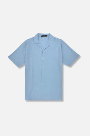 Darnold Seersucker Revere Collar Shirt Wave Core Casual Wear