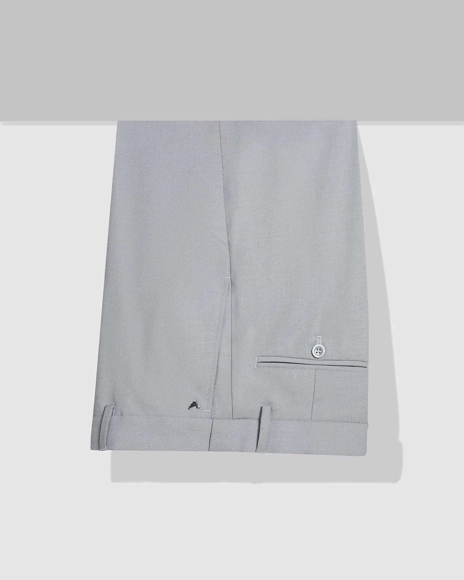 Weekend Ready Sleek and Soft Slim Comfort B-95 Formal Light Grey Textured Trouser - Mazda